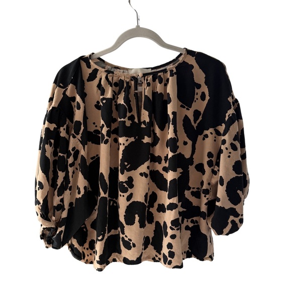 Corey Lynn Calter Black and Tan Blouse - Picture 1 of 4